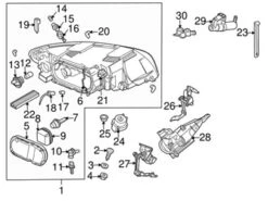 Genuine Volvo 30744679 Headlight Assembly; Front Left - Volvo