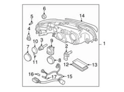 Genuine Volvo 30784254 Headlight Assembly; Left - Volvo