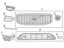 Genuine Volvo 31425535 Grille - Volvo