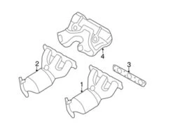 Genuine Volvo 36000214 Exhaust Manifold With Integrated Catalytic Converter; Left - Volvo