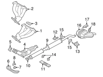 Genuine Volvo 8603063 Exhaust Manifold With Integrated Catalytic Converter; Right - Volvo 3 Genuine Volvo 8603063 Exhaust Manifold With Integrated Catalytic Converter; Right - Volvo