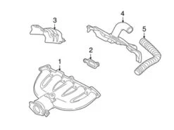 Genuine Volvo 8603068 Exhaust Manifold With Integrated Catalytic Converter