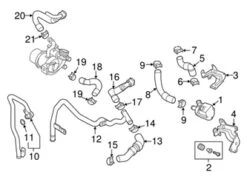 Genuine VW/Audi 04L121065BL Engine Water Pump Outlet Pipe; Rear - VW | 04L121065E VW04L121065BL