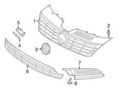 Genuine VW/Audi 3C8853651ABZLL Grille - VW | VW3C8853651ABZLL