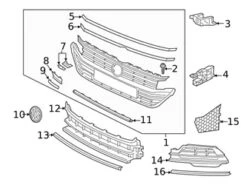 Genuine VW/Audi 3G88536659B9 Grille; Left - VW | VW3G88536659B9