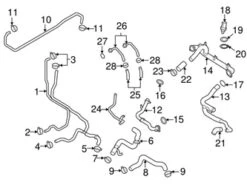 Genuine VW/Audi 420121107C Engine Coolant Overflow Hose; Rear - Audi | 420121107 AU420121107C
