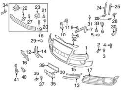 Genuine VW/Audi 4E0807679K Grille; Left - Audi | AU4E0807679K