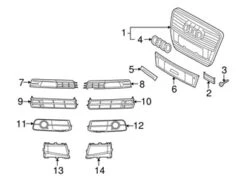 Genuine VW/Audi 4F0853651AJ1RR Grille - Audi | AU4F0853651AJ1RR