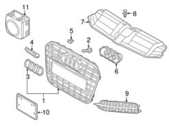 Genuine VW/Audi 4G0807681D9B9 Grille; Left - Audi | AU4G0807681D9B9
