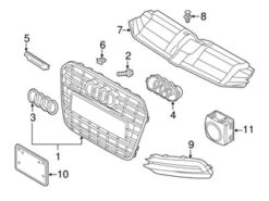 Genuine VW/Audi 4G0807682E9B9 Grille; Right - Audi | AU4G0807682E9B9