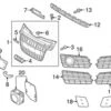 Genuine VW/Audi 4G8807681E9B9 Grille; Left - Audi | AU4G8807681E9B9