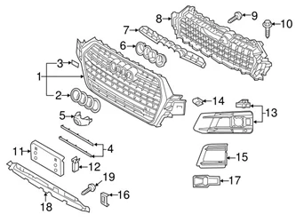 Genuine VW/Audi 4M0807682TEFA Grille; Right - Audi | AU4M0807682TEFA 3 Genuine VW/Audi 4M0807682TEFA Grille; Right - Audi | AU4M0807682TEFA