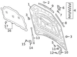 Genuine VW/Audi 4M8823359 Hood Lift Support; Left, Right - Audi | 4M8823359A AU4M8823359