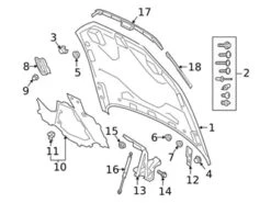 Genuine VW/Audi 4N0823359A Hood Lift Support; Left, Right - Audi | AU4N0823359A