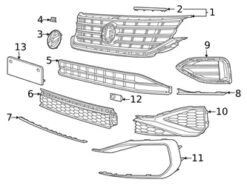 Genuine VW/Audi 561853651BDZLL Grille - VW | VW561853651BDZLL