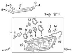 Genuine VW/Audi 561941005F Headlight Assembly; Left - VW | 561941005E VW561941005F