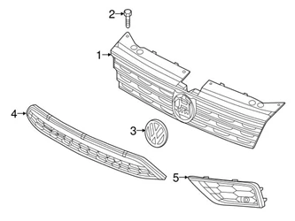 Genuine VW/Audi 5NN8546619B9 Grille; Left - VW | VW5NN8546619B9 3 Genuine VW/Audi 5NN8546619B9 Grille; Left - VW | VW5NN8546619B9