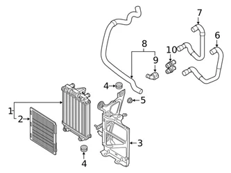 Genuine VW/Audi 5Q0121251HA Radiator; Right - Audi, VW | VW5Q0121251HA 3 Genuine VW/Audi 5Q0121251HA Radiator; Right - Audi, VW | VW5Q0121251HA