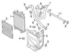 Genuine VW/Audi 5Q0121253H Radiator; Left, Right - Audi, VW | VW5Q0121253H