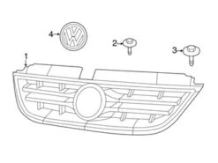 Genuine VW/Audi 7B0853653B Grille - VW | 7B0853653 VW7B0853653B