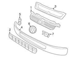 Genuine VW/Audi 7D085365101C Grille; Upper - VW | 701853653D01C 7D0853653A01C VW7D085365101C