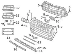 Genuine VW/Audi 80A807680AB9B9 Grille; Right - Audi | AU80A807680AB9B9