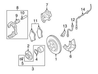 Genuine VW/Audi 8N0615123A Brake Caliper; Front Left - Audi | AU8N0615123A 3 Genuine VW/Audi 8N0615123A Brake Caliper; Front Left - Audi | AU8N0615123A