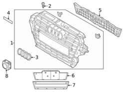 Genuine VW/Audi 8R0853651AFT94 Grille - Audi | AU8R0853651AFT94