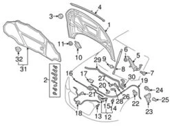 Genuine VW/Audi 8S0823359 Hood Lift Support; Left, Right - Audi | 8S0823359A AU8S0823359