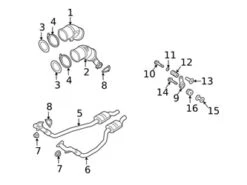 Genuine VW/Audi 8W0253115K Catalytic Converter Gasket; Rear Front, Left Front, Right Front - Audi | AU8W0253115K