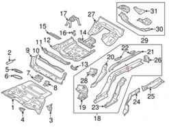 Genuine VW/Audi 8W0803369 Battery Tray Bracket; Front - Audi | AU8W0803369