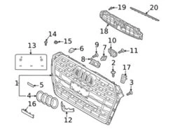 Genuine VW/Audi 8W0853651DTRN4 Grille - Audi | AU8W0853651DTRN4